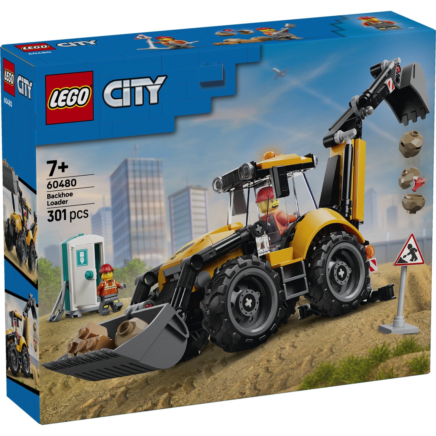 LEGO® City Yellow Backhoe Loader - Construction Toy 60480