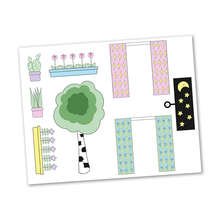 Lundby Doll's House - Creative Sticker Sheet - Curtains and Flowers