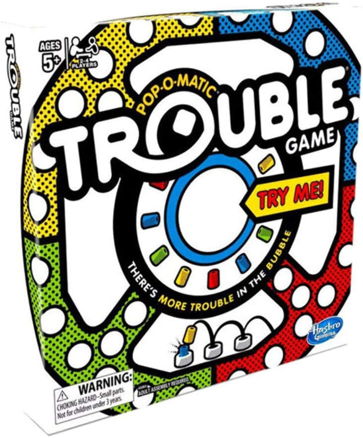 Trouble board game by Hasbro with Pop-O-Matic die roller box