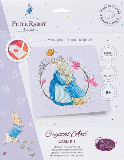 Crystal Art - Peter Rabbit and Mum 18x18cm Card product image 4