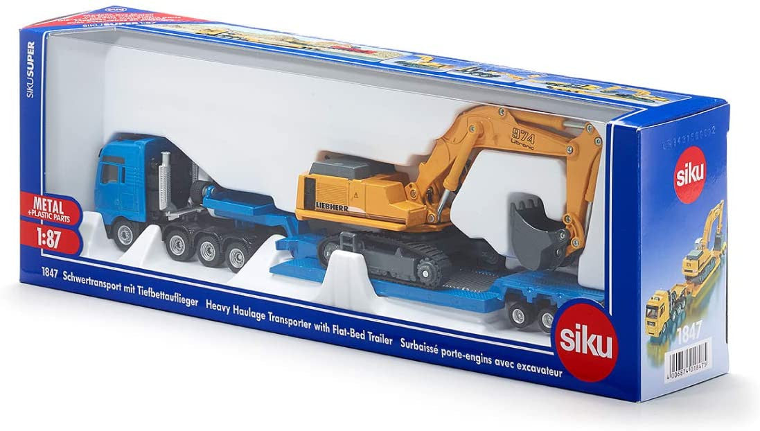 Siku - Heavy Haulage Transporter with Flat Bed Trailer 1847