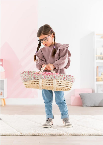 Corolle Mon Grand Poupon - Floral Wicker Baby Basket  for 36/42cm Dolls