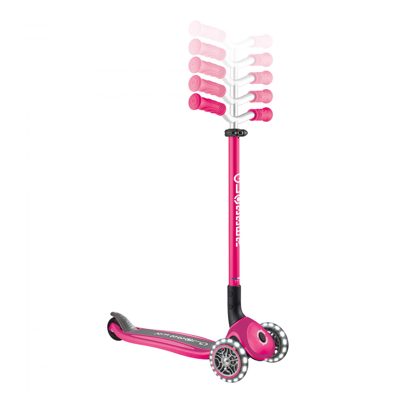 Globber MASTER Scooter with Lights - Fuschia Pink