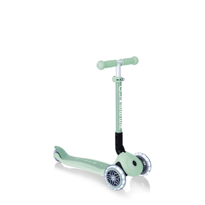 Globber ECOLOGIC JUNIOR FOLDABLE LIGHTS 3 Wheel Scooter - Pistachio