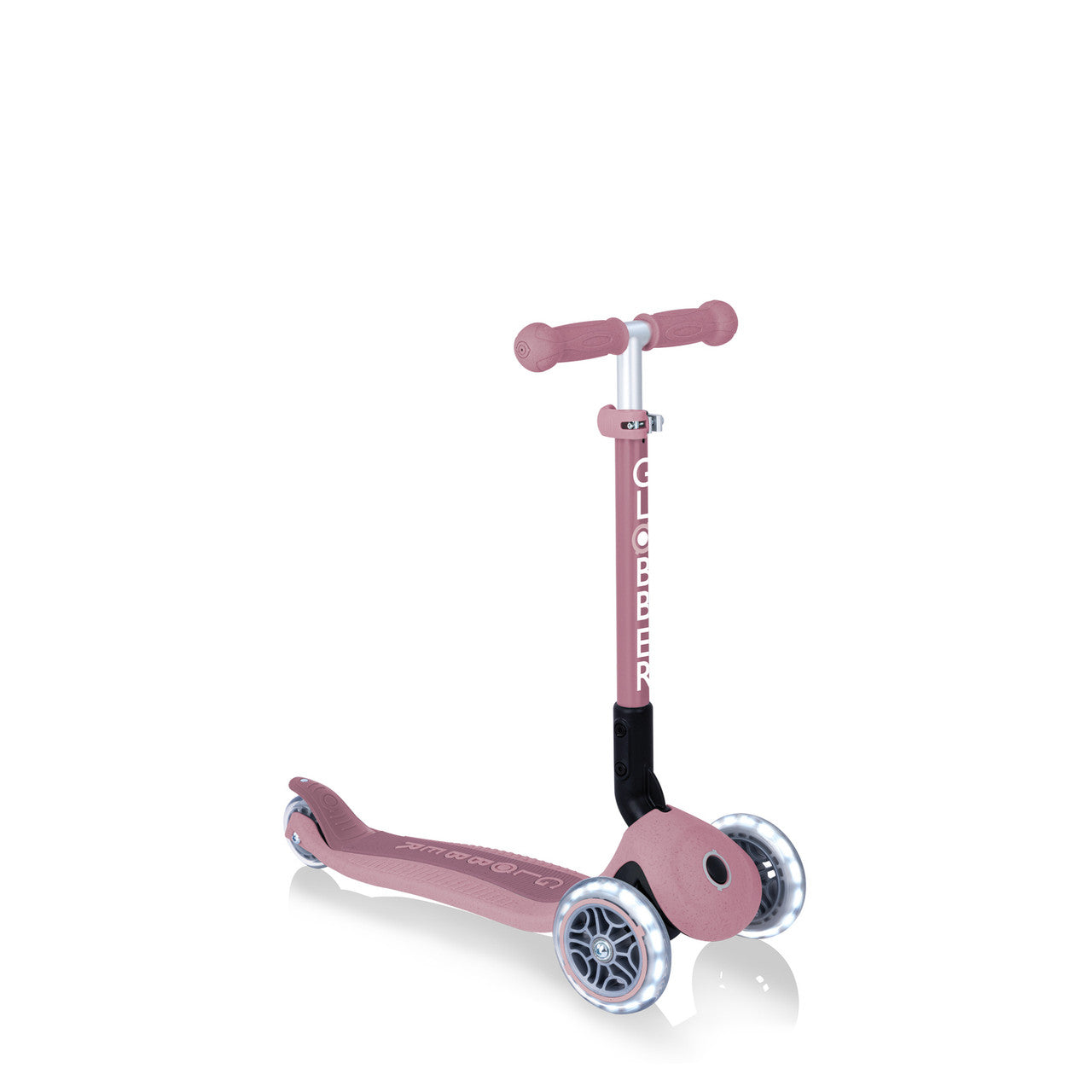 Globber ECOLOGIC JUNIOR FOLDABLE LIGHTS 3 Wheel Scooter - Berry