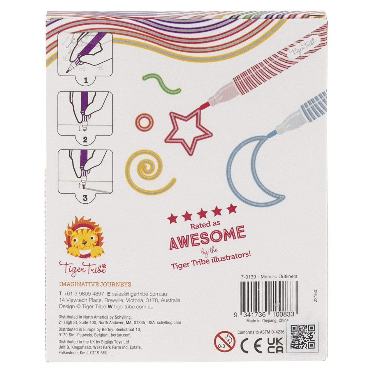 Tiger Tribe - Metallic Outliners 8pk