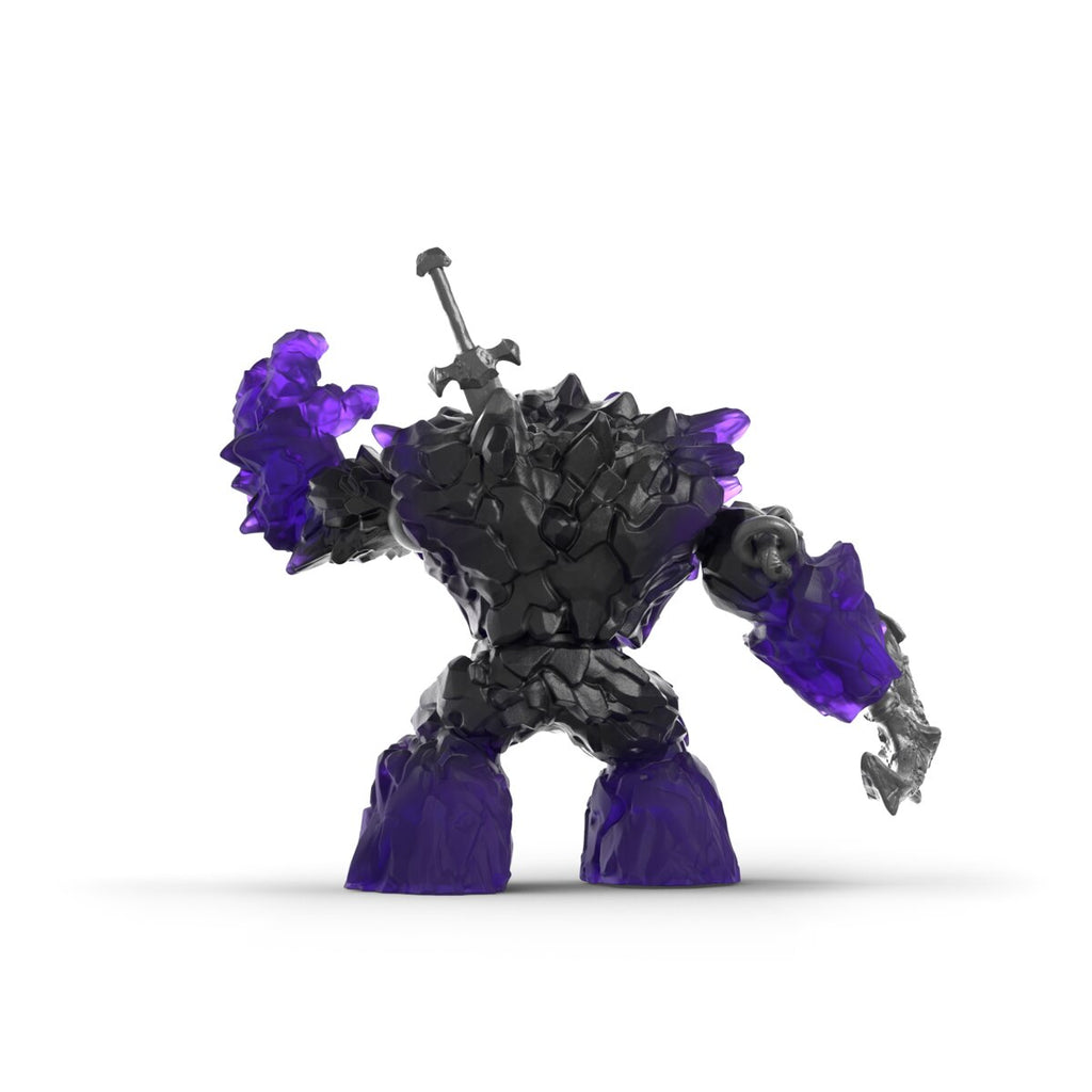 Toy figure with purple accents on a white background