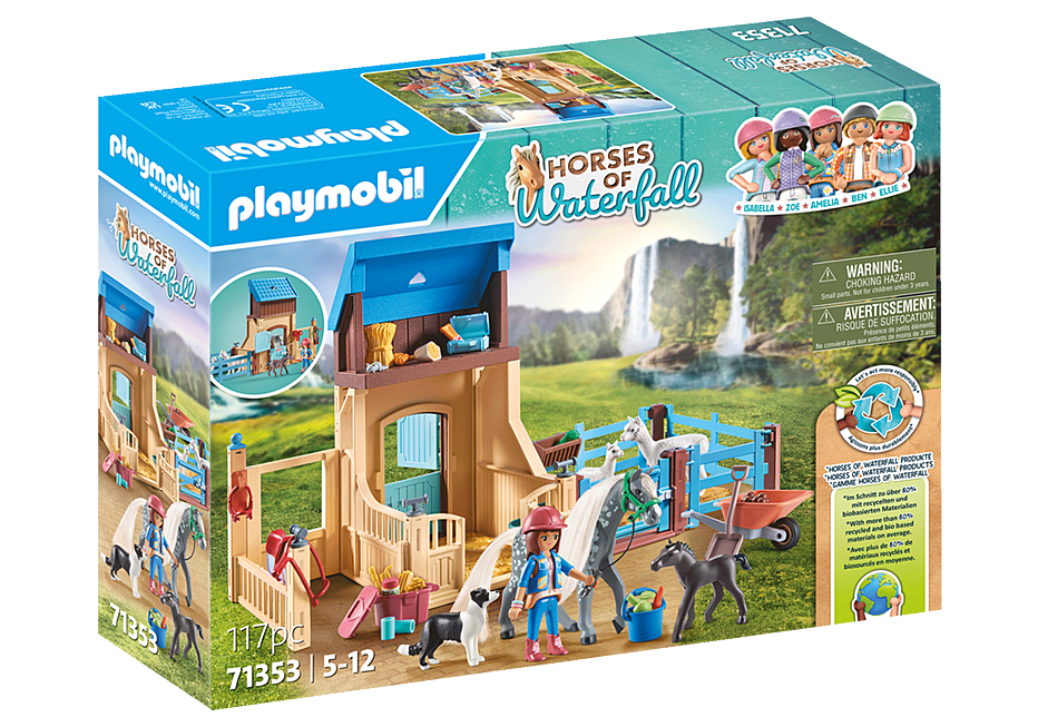 Playmobil - Horses of Waterfall - Horse Stall with Amelia and Whisper 