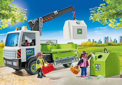 Playmobil - Action Heroes - Glass Recycling Truck with Container 71431