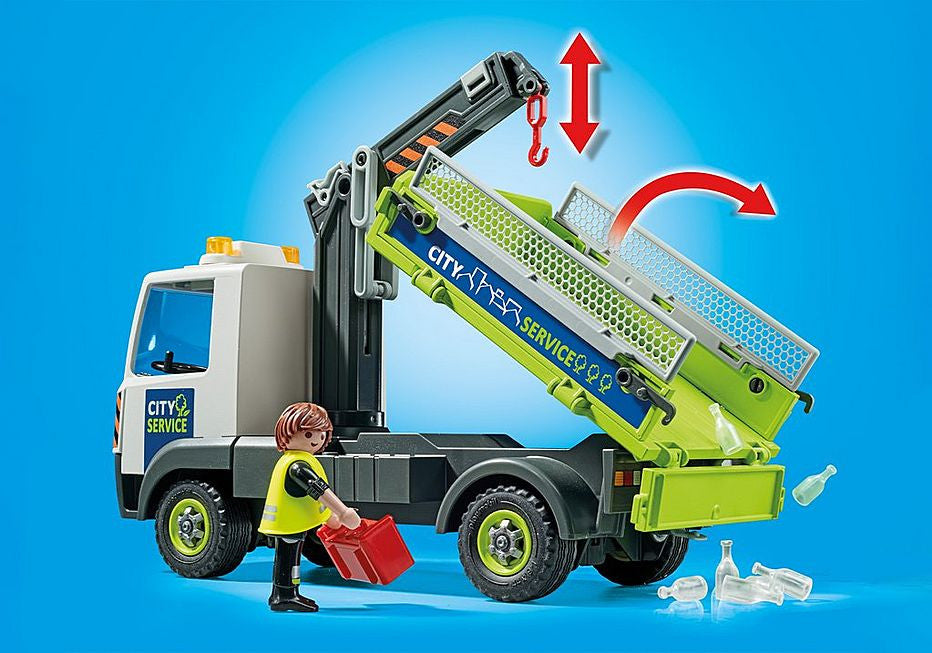 Playmobil - Action Heroes - Glass Recycling Truck with Container 71431
