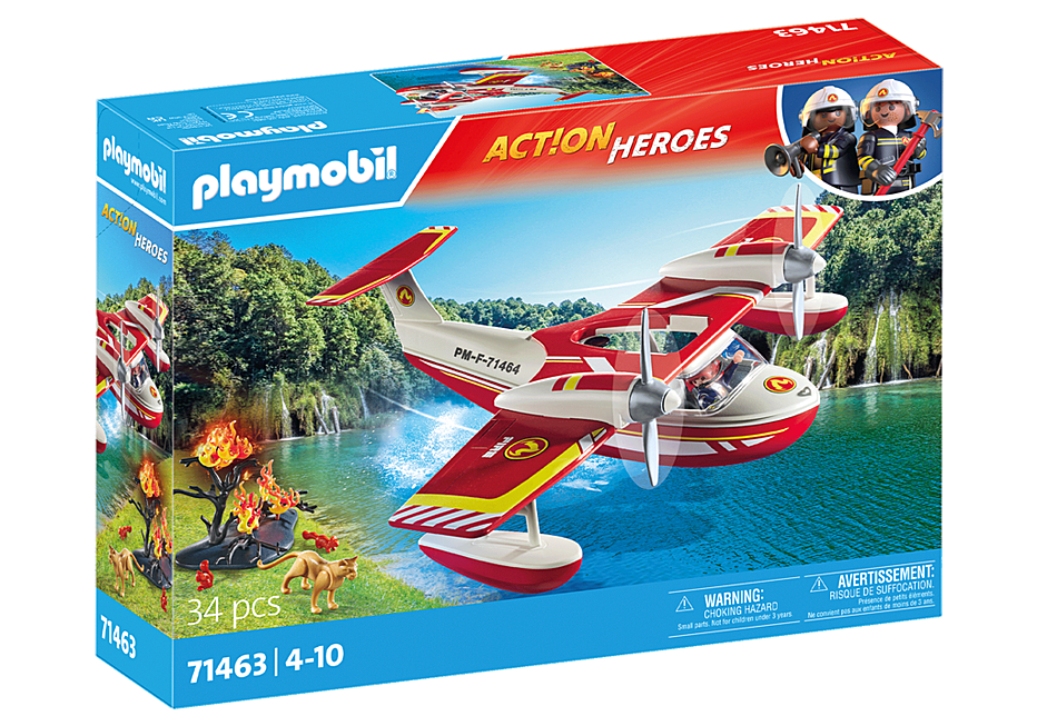 Playmobil - Action Heroes - Firefighting Plane with Extinguishing Function 71463