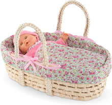 Corolle Mon Grand Poupon - Floral Wicker Baby Basket  for 36/42cm Dolls