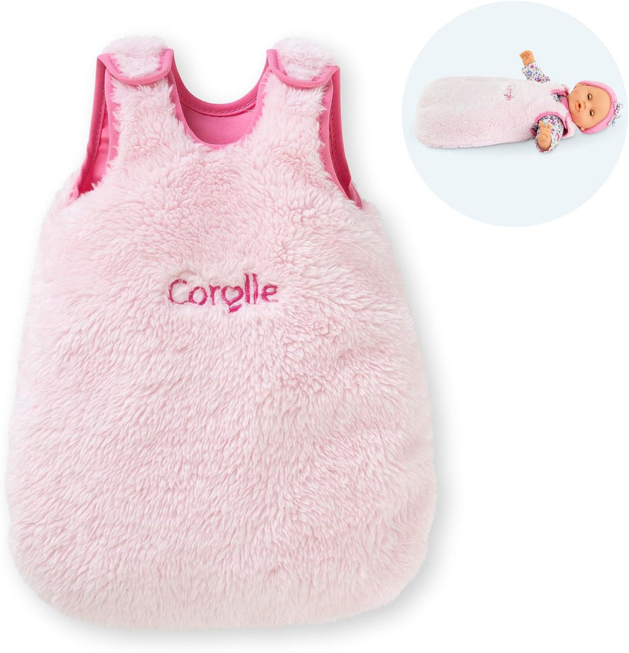 Corolle - Pink Plush Sleeping Bag for Mon Premier 30cm Baby Doll
