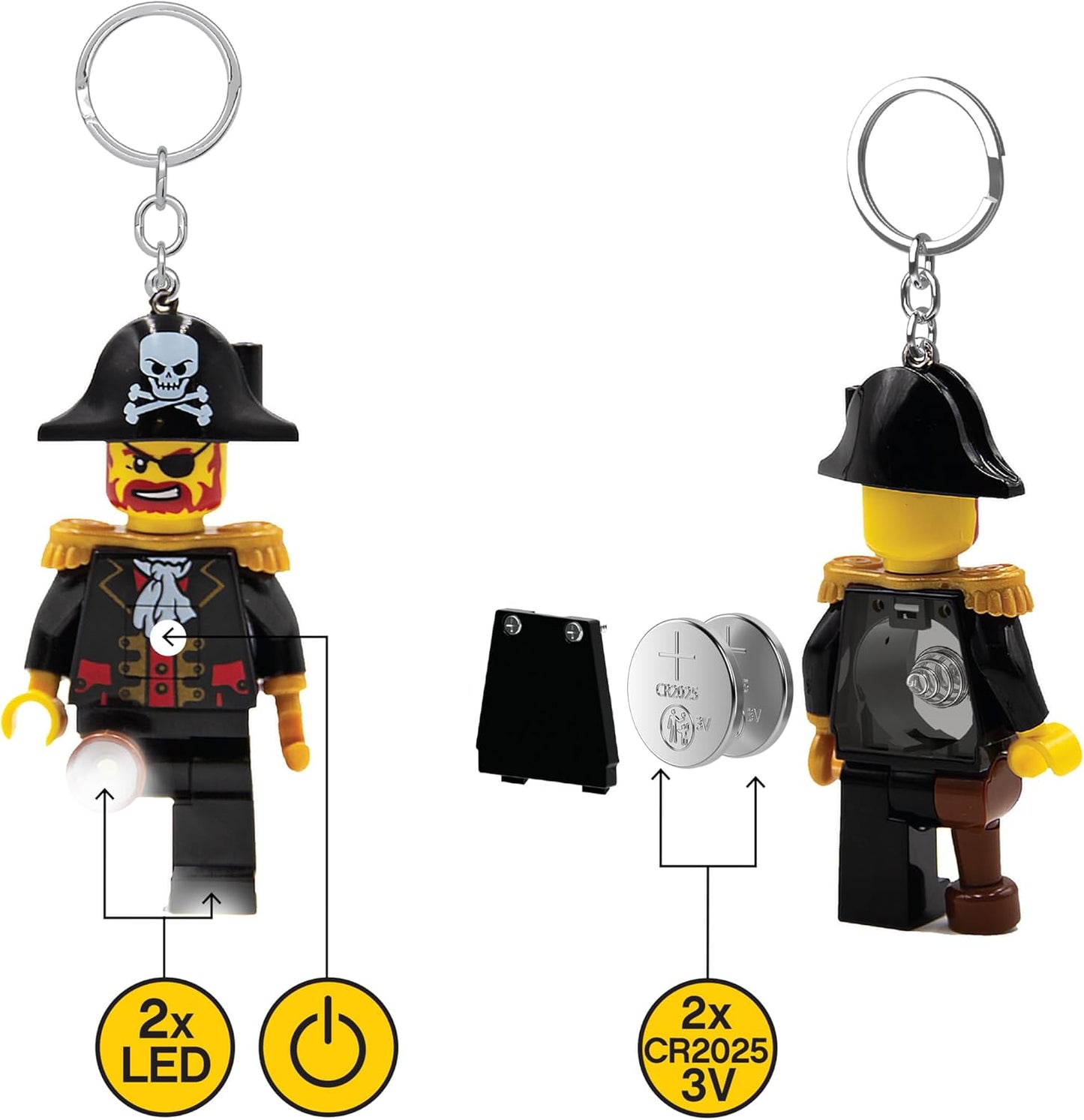 LEGO - Captain Brickbeard LED Keychain Light — Minifigure Key Light Torch