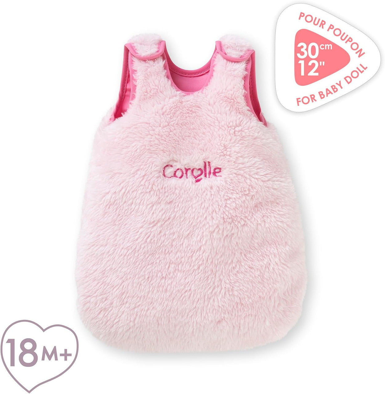 Corolle - Pink Plush Sleeping Bag for Mon Premier 30cm Baby Doll