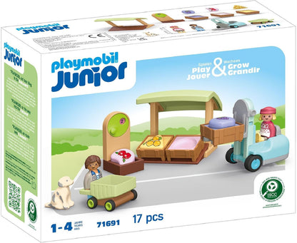 Playmobil Junior - Organic Market Stall & Forklift 71691