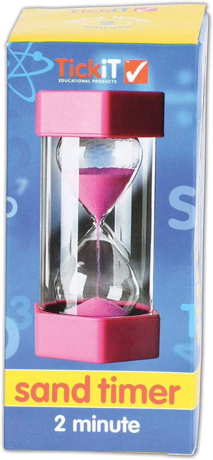TickiT - Small Coloured Sand Timer 2 minute - Pink