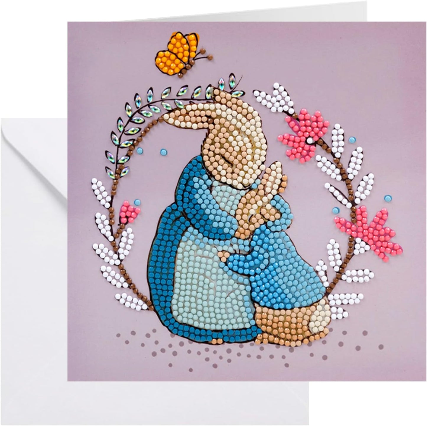 Crystal Art - Peter Rabbit and Mum 18x18cm Card product image 1