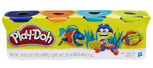 Play-Doh 4 Pack Assorted - Dark Blue/Orange/Teal/Lime Green
