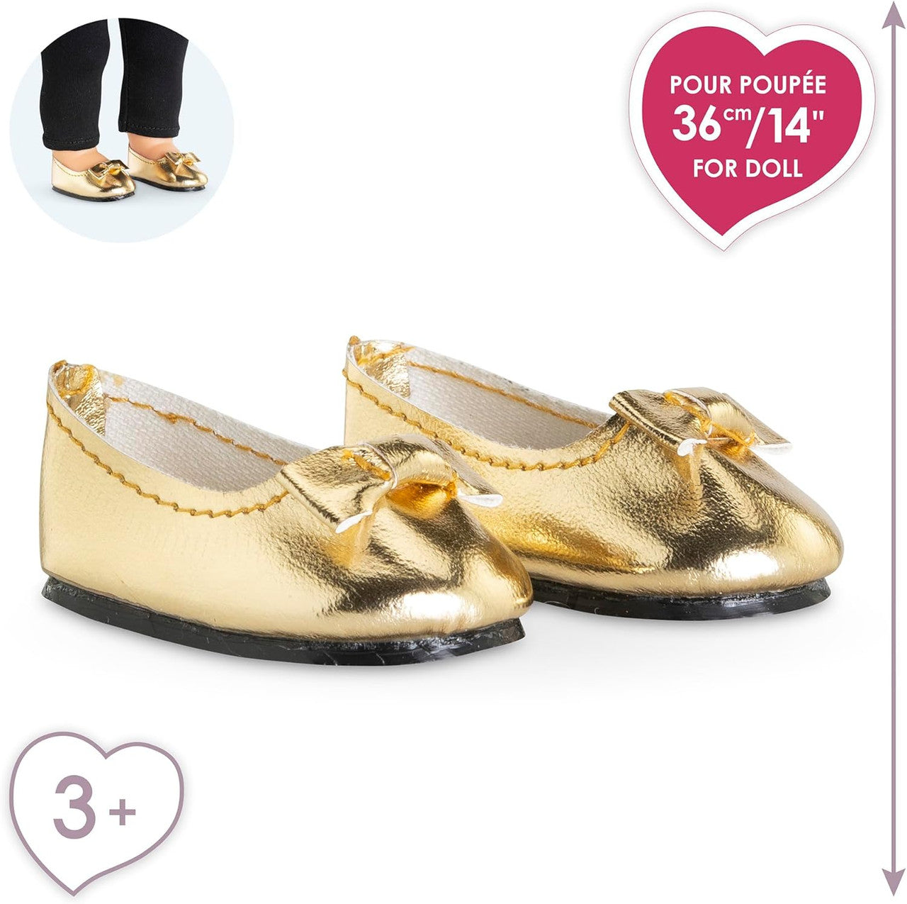 Corolle - Gold Ballet Flat Shoes for Ma Corolle 36cm Dolls