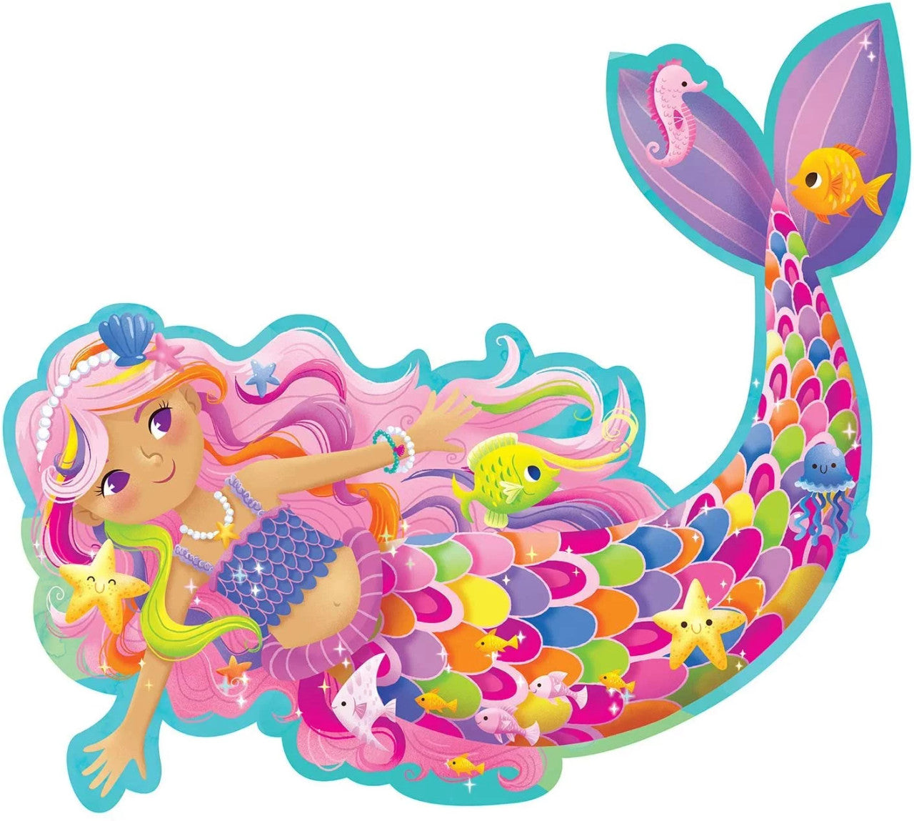 Peaceable Kingdom - Shimmery Magical Mermaid Floor Puzzle 41pc