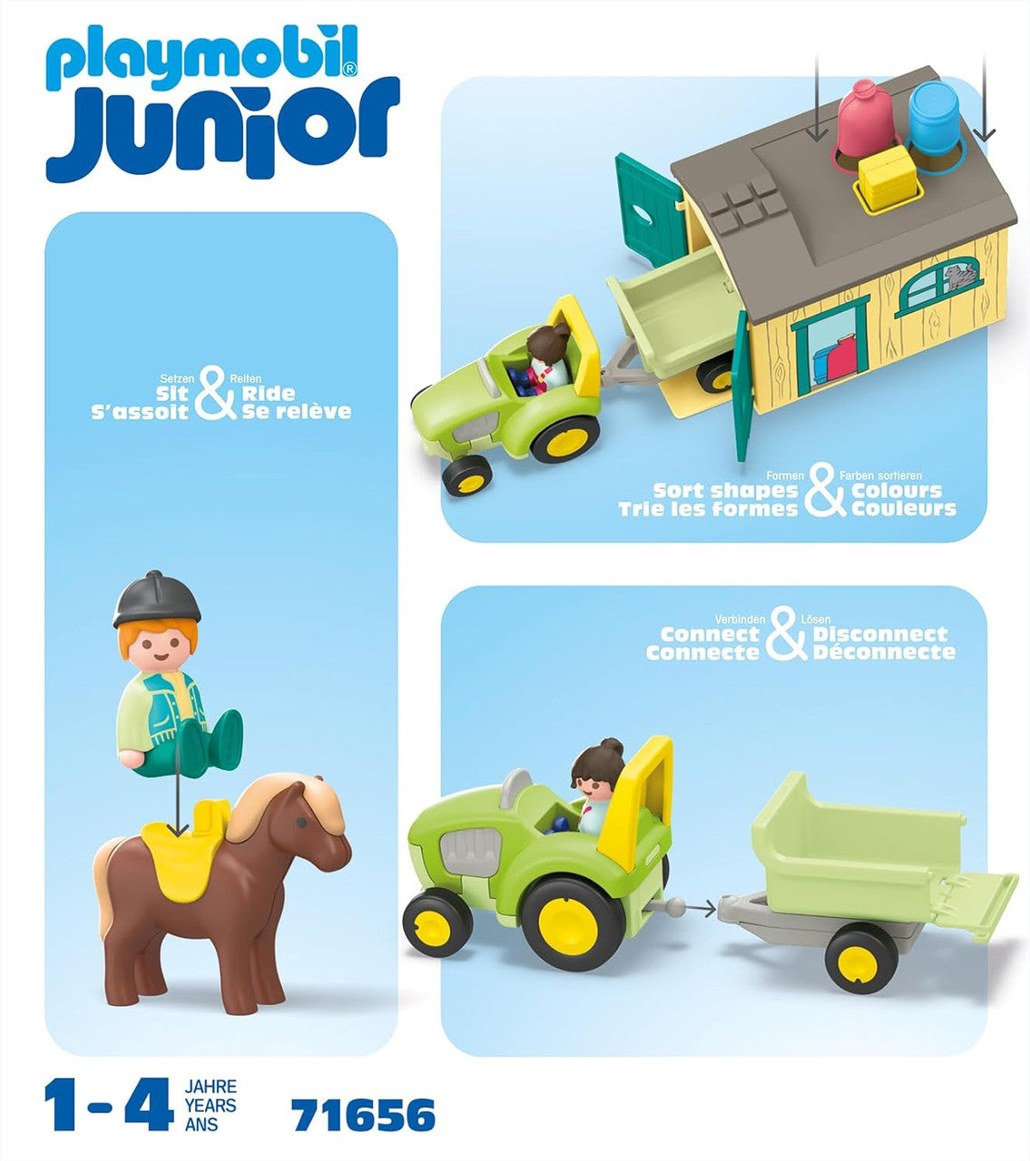 Playmobil Junior - Farm Adventure with Tractor, Trailer, and Animal Friends 71656