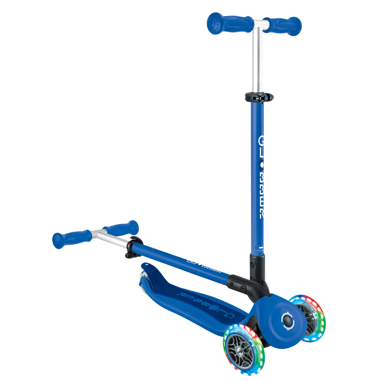 Globber - GO UP ACTIVE with Lights - Navy Blue/ Dark Blue