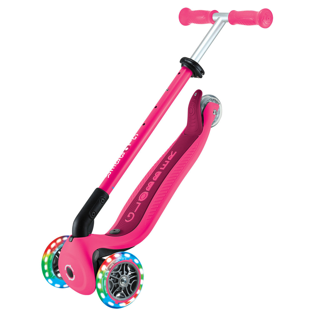 Globber - GO UP ACTIVE with Lights - Fuchsia/ Dark Pink