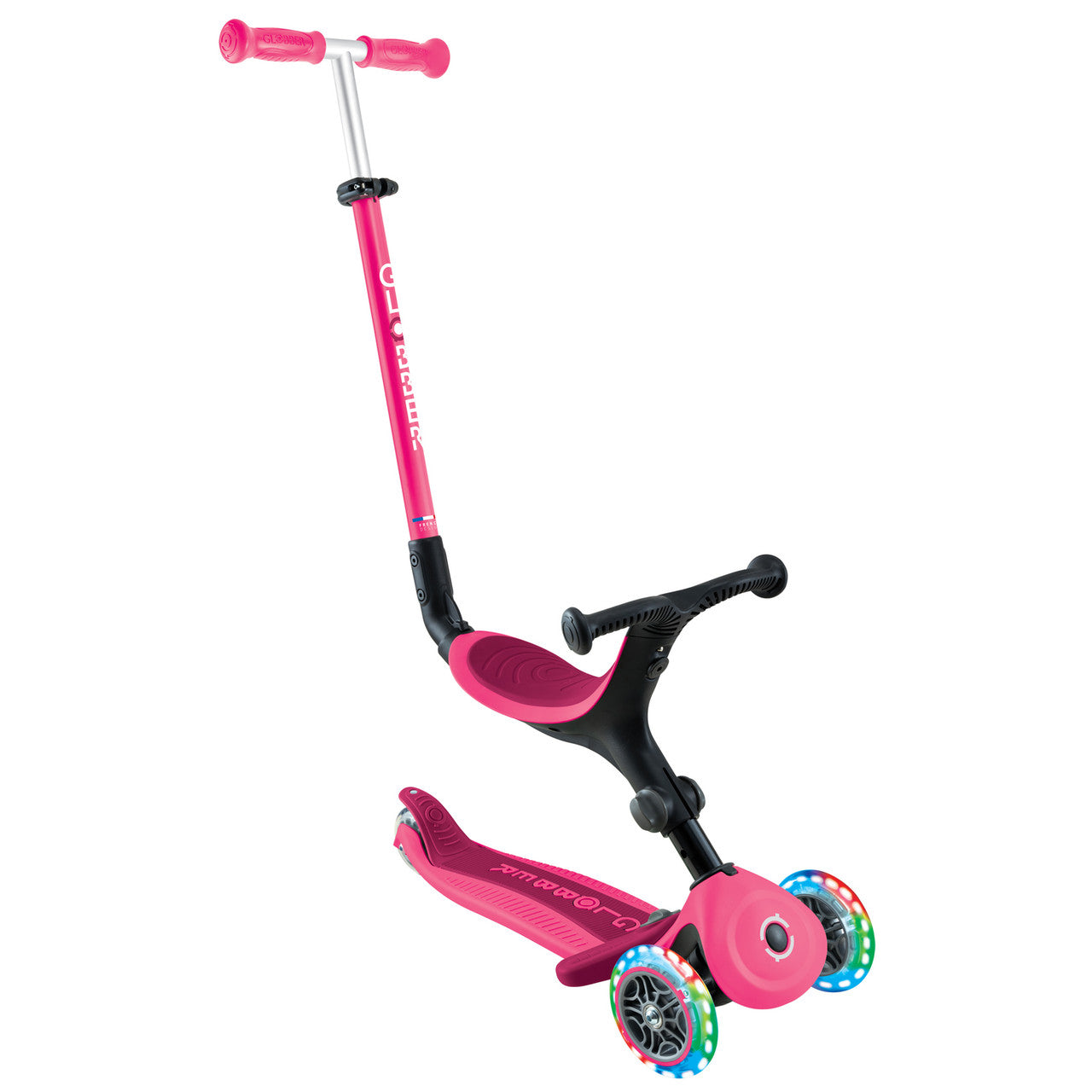 Globber - GO UP ACTIVE with Lights - Fuchsia/ Dark Pink