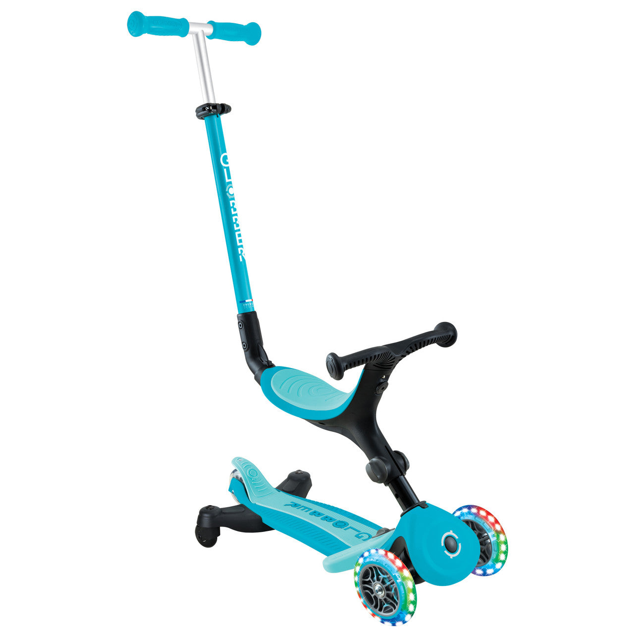 Globber - Go Up Active Lights 360 Ride-On Scooter - Aqua