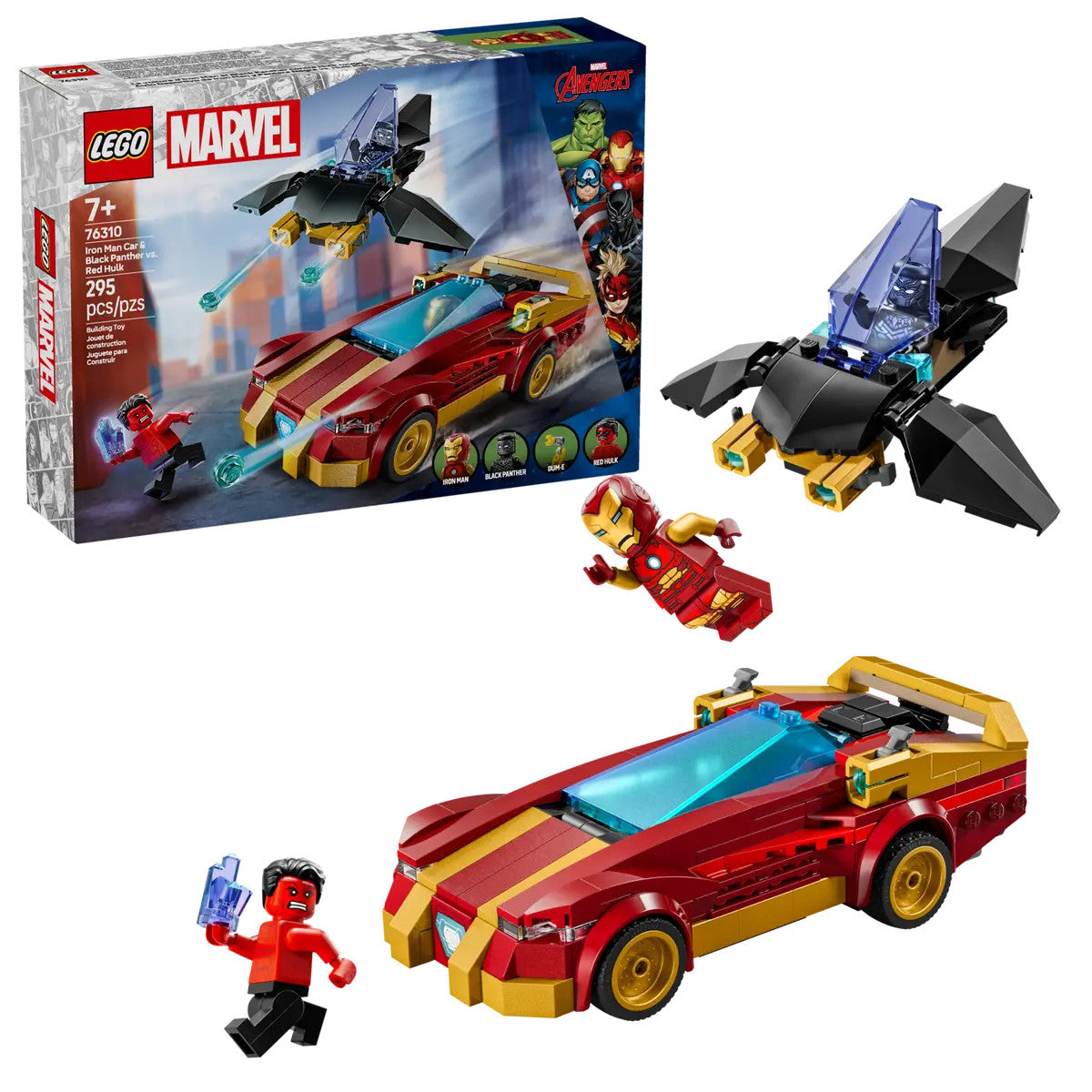 LEGO® Marvel - Iron Man Car & Black Panther vs. Red Hulk 76310