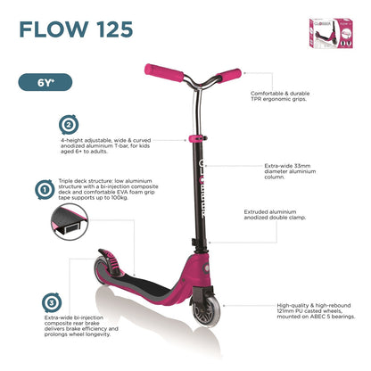 Globber - FLOW 125 Scooter - Navy Blue