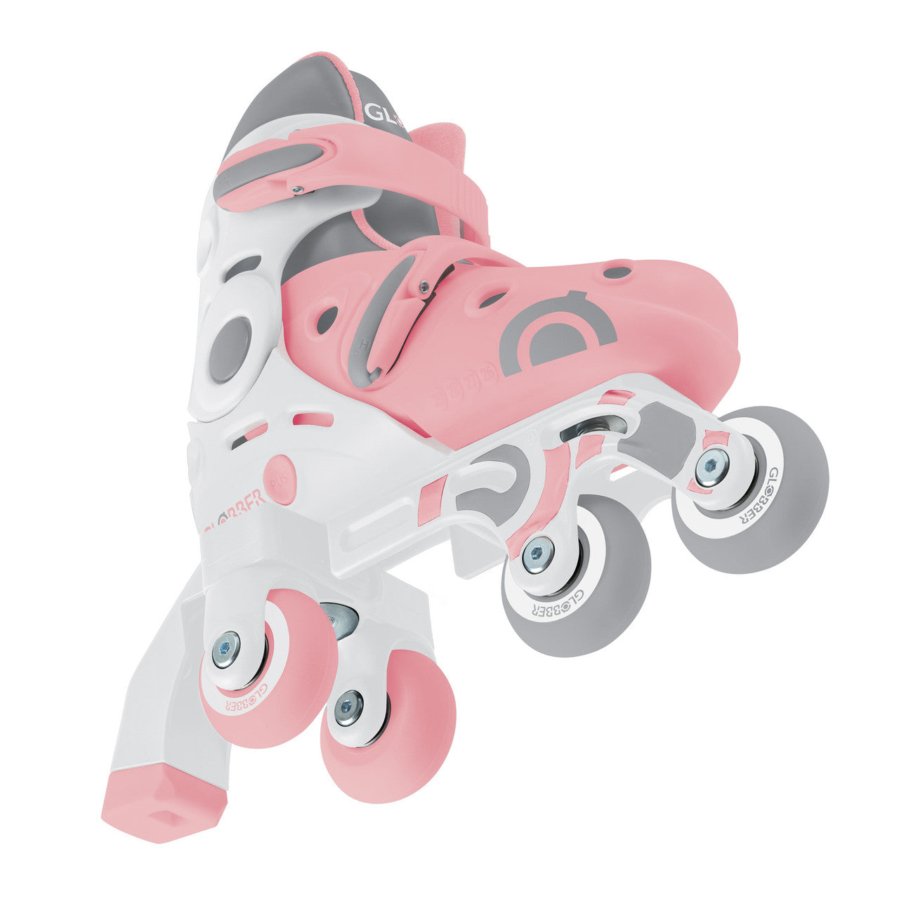 Globber Learning Inline Skates 2in1 for Kids: Size 29-32 - Pastel Pink