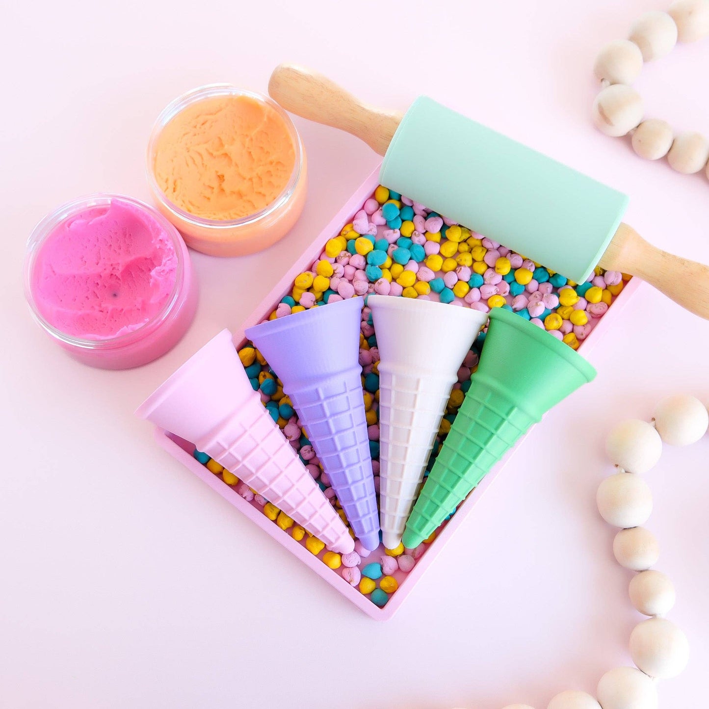 Play Sense Eco Playdough Eco Ice Cream Cone: Green