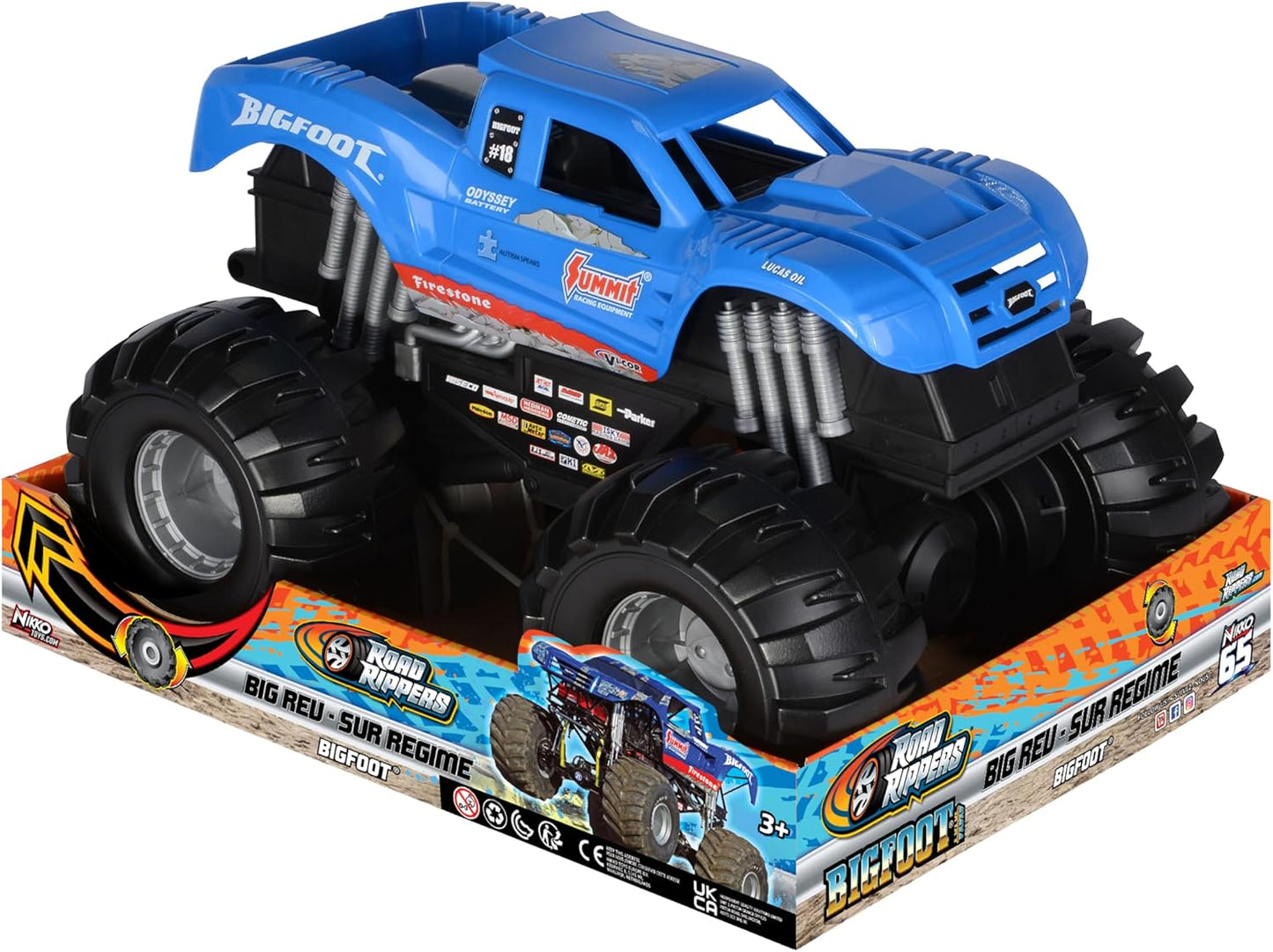 Nikko Road Rippers Big Rev BIGFOOT toy truck side view