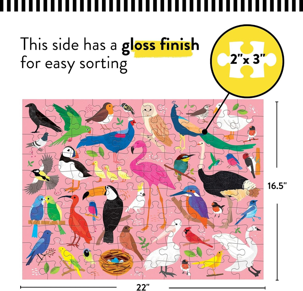 Mudpuppy – 100 Piece Double-Sided Puzzle – Bugs & Birds