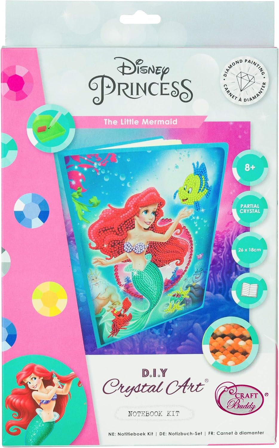 Crystal Art - The Little Mermaid Notebook 18x26cm product image 1