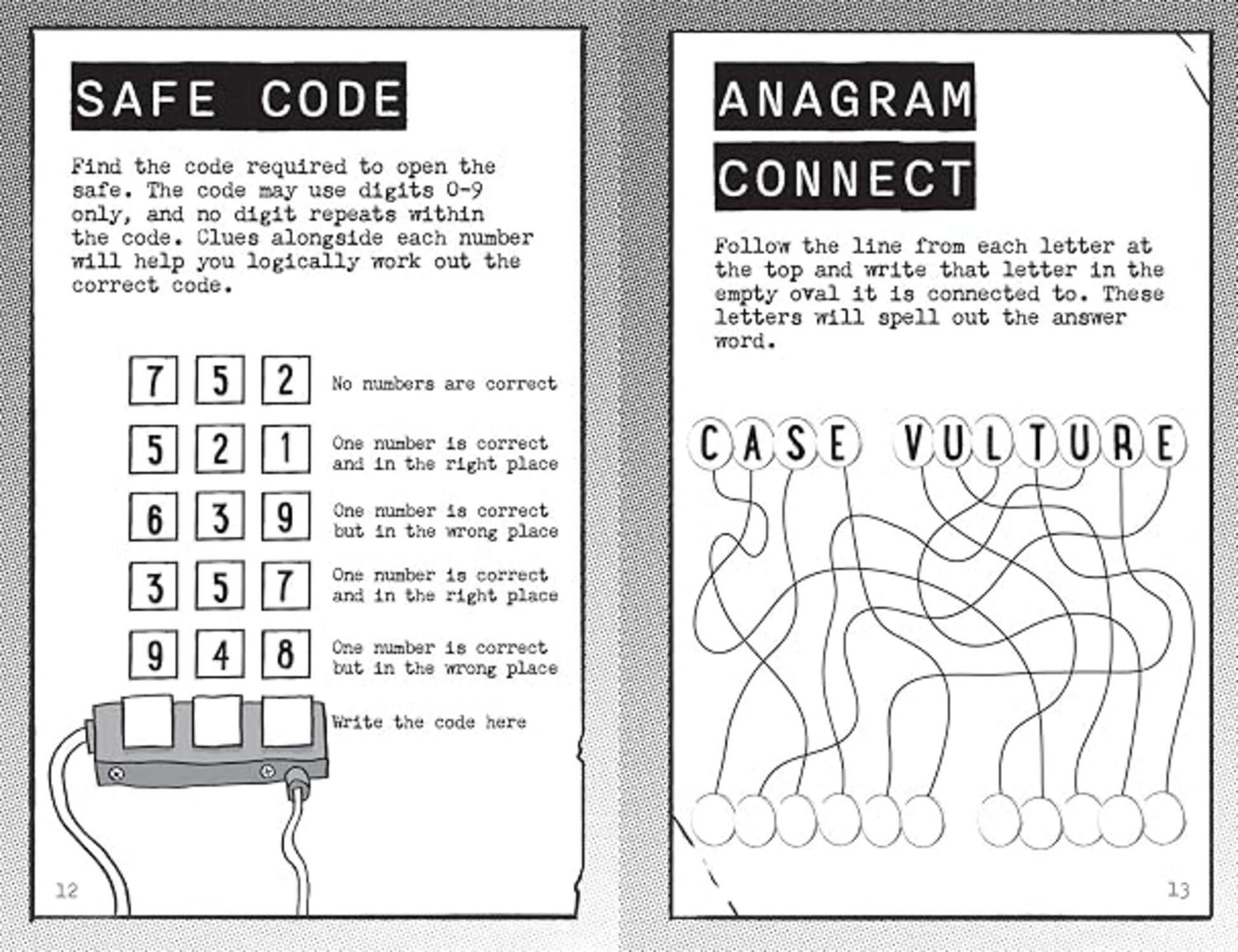 Stolen Secrets Spy Agency Puzzle Book featuring code-breaking puzzles, logic games and an interactive secret agent mission