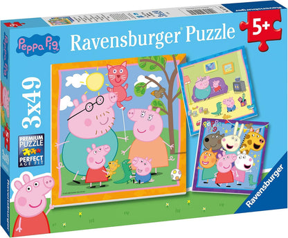 Ravensburger 3x49pc- Peppa's Family & Friends Puzzle