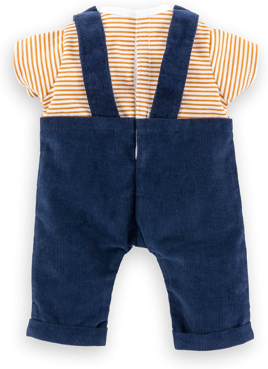 Corolle - Striped T-Shirt and Navy Overalls for Corolle 36cm Mon Grand Baby Dolls