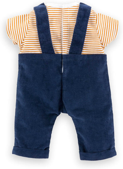 Corolle - Striped T-Shirt and Navy Overalls for Corolle 36cm Mon Grand Baby Dolls