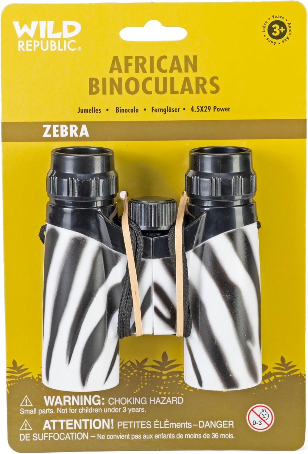 Wild Republic Zebra Print Binoculars - Kids Wildlife Explorer Toy