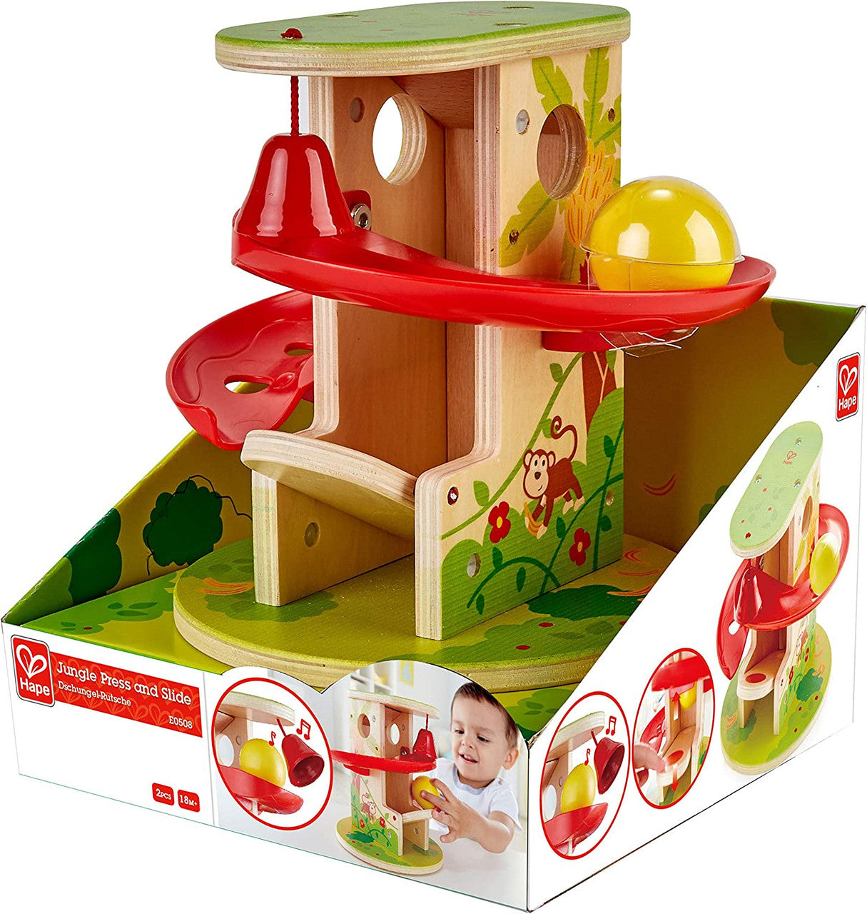Hape - Jungle Press and Slide Toddler Toy