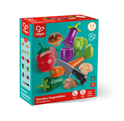 Hape Garden Vegetables toy set packaging on a white background