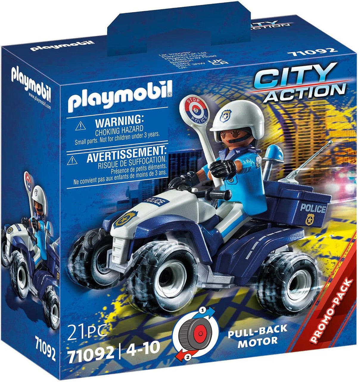 Playmobil City Action - Police Rescue Pull-Back Quad 71092