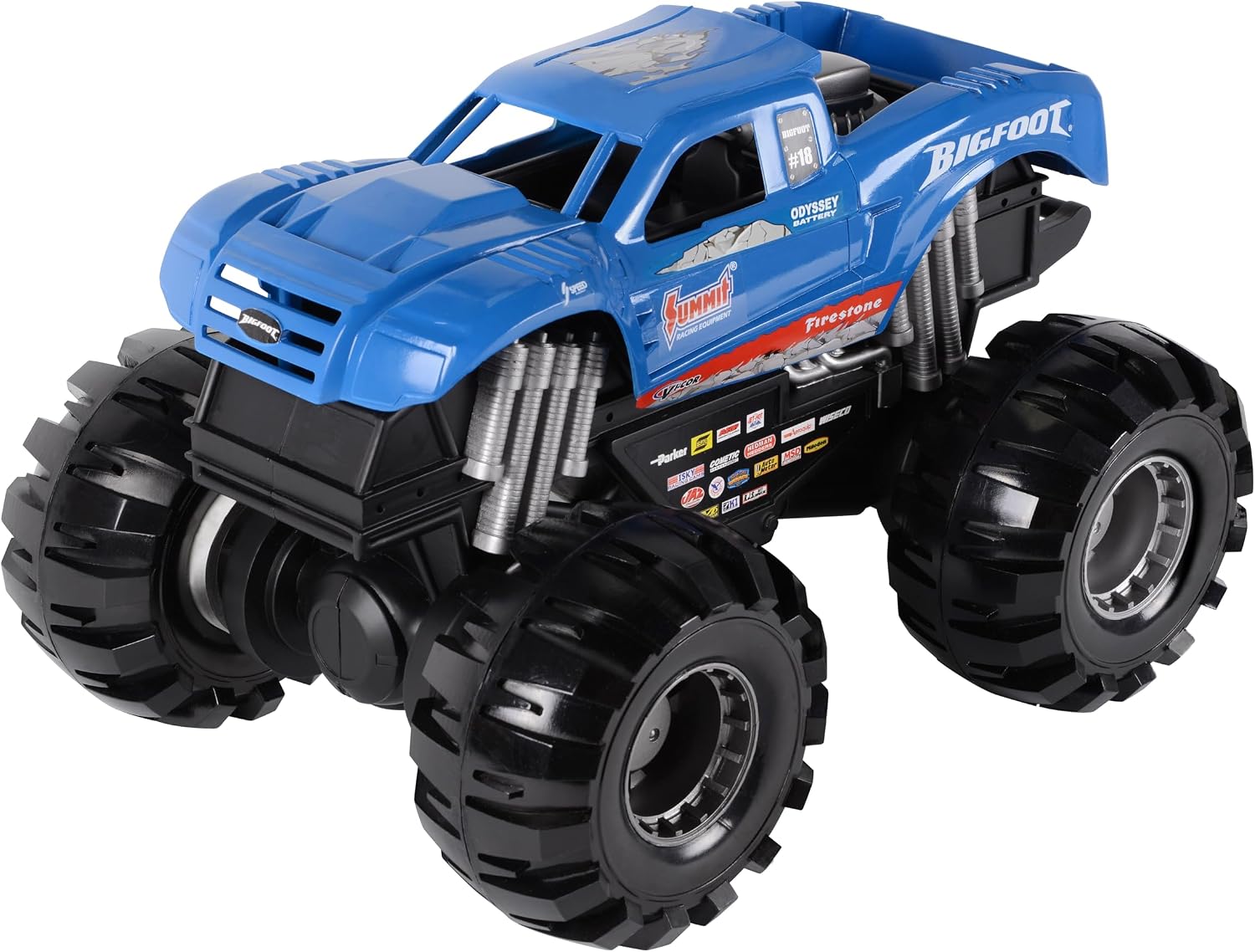 Blue Nikko BIGFOOT Summit Racing monster truck with oversized wheels