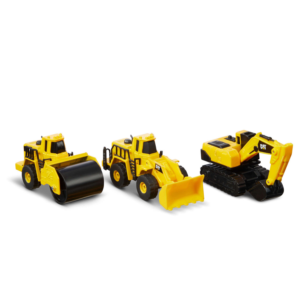 CAT - Metal Machines - Wheel Loader, Excavator & Steam Roller 3pk