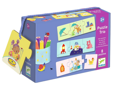 Djeco - My Daily Life Trio Puzzles - 8 x 3pc
