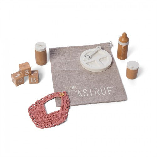 Astrup Wooden Role Play Doll Wooden Feeding Set, 9 pcs
