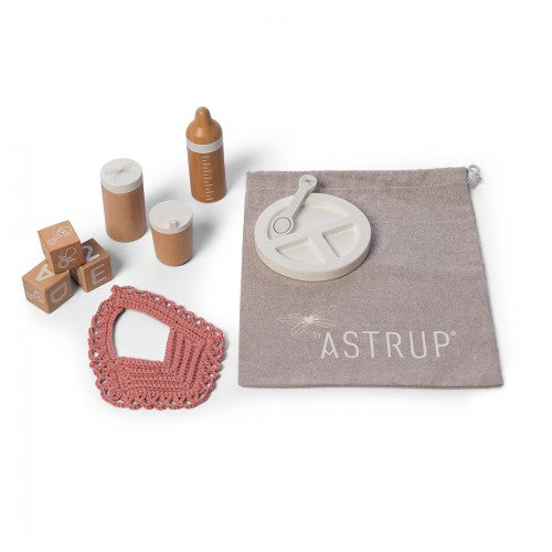 Astrup Wooden Role Play Doll Wooden Feeding Set, 9 pcs